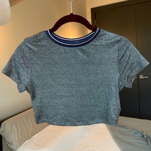 Topshop silver shimmer crop top